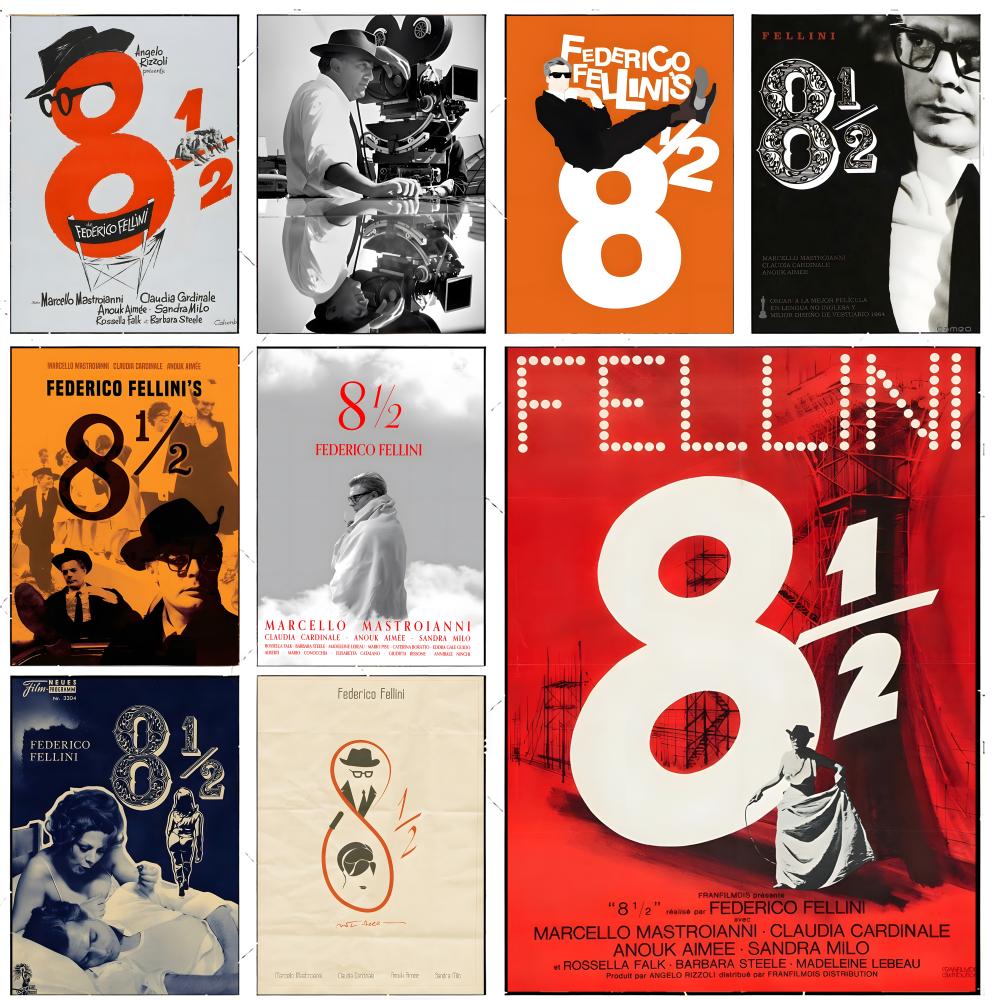 Home Cinema Lounge - Classic Cinema F-Federico Fellinis Poster Premium