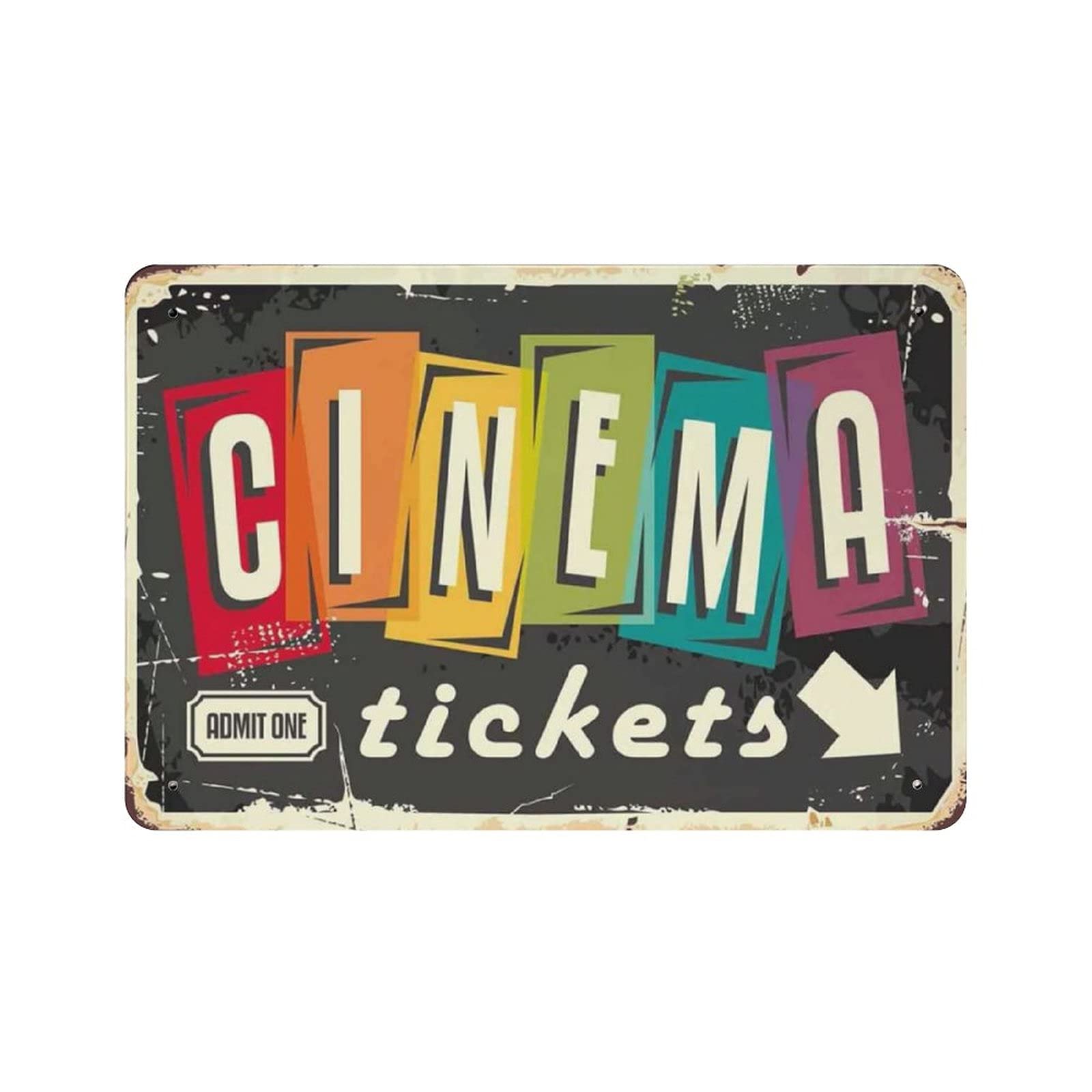 Home Cinema Tickets - Metal Tin Sign Cinema Tickets Movie