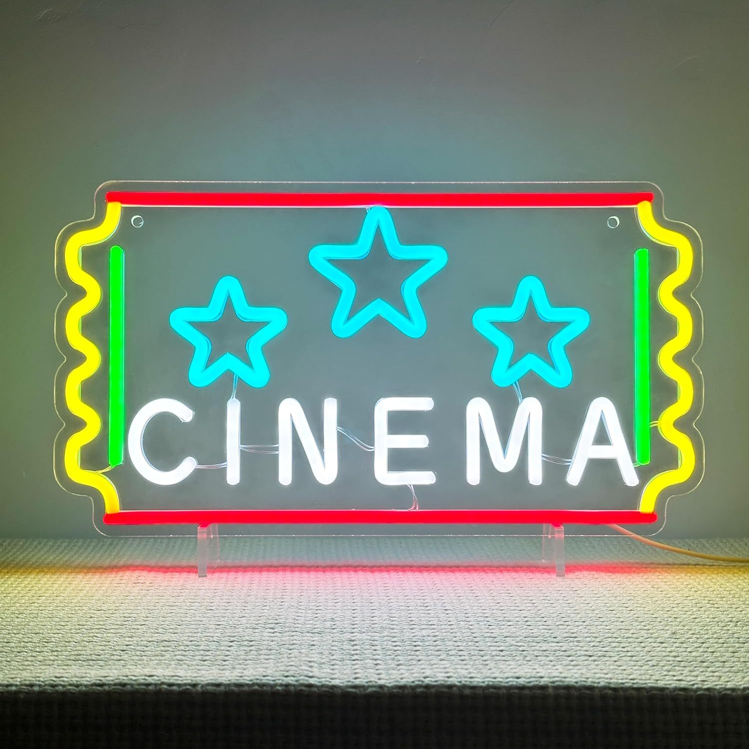 Home Cinema Tickets - Cinema Ticket Neon Sign Star LED