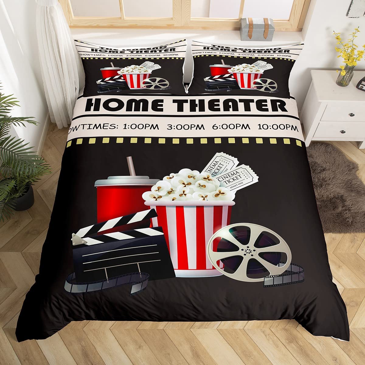Home Cinema Tickets - Vintage Cinema Ticket Duvet Cover Movie