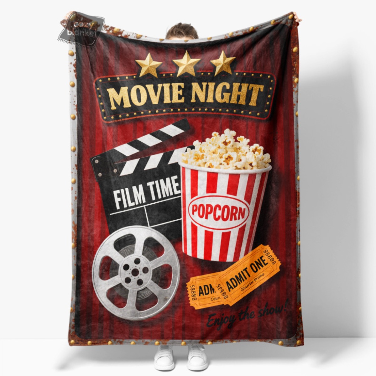 Home Cinema Tickets - Retro Cinema Movie Night Blanket Classic