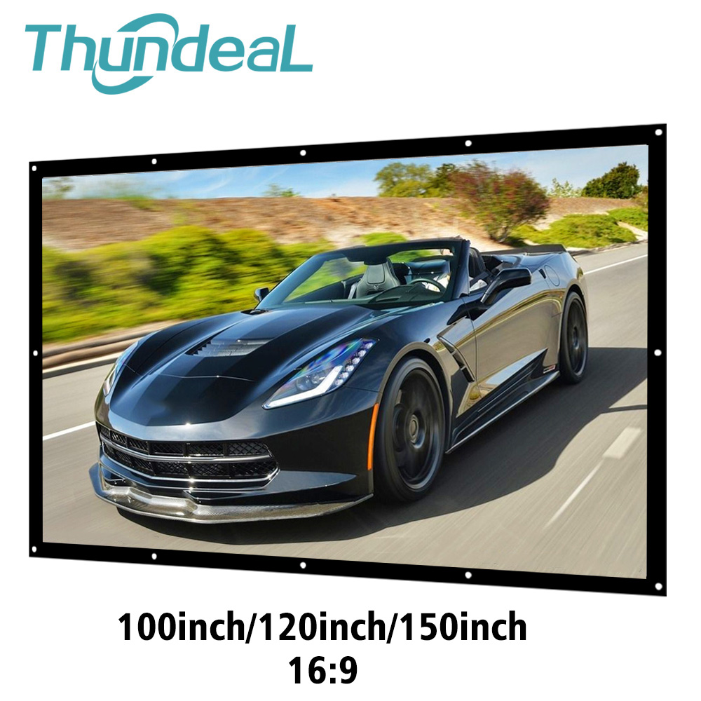 Projector Screen 100 Inch - ThundeaL 16:9 100 120 150 Inch
