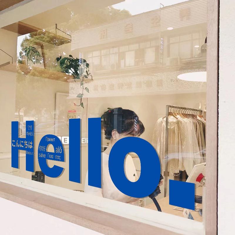 Home Cinema Wallpaper - Hello Multilingual Language Wall Stickers Stores