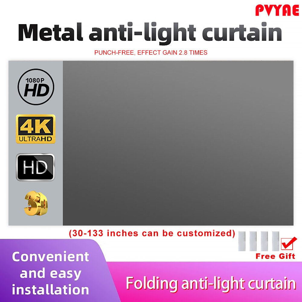 Projector Screen 100 Inch - High Brightness Reflective Projector Screen 60