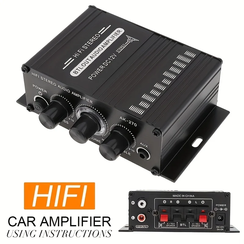 Home Cinema Solution - AK-270 400W Mini Power Amplifier 12V/24V