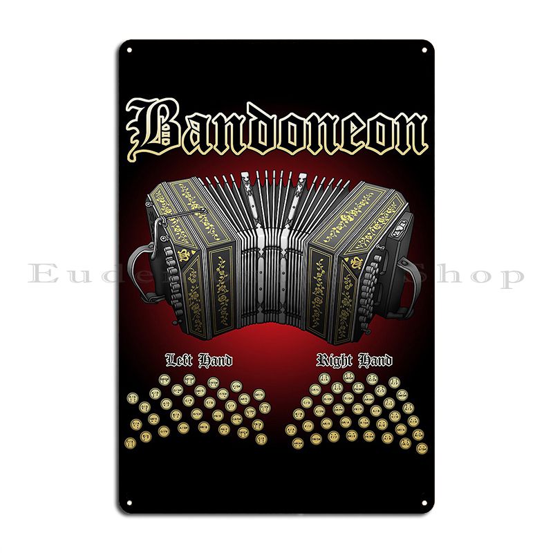 Home Cinema Wall Design - Bandoneon Metal Plaque Poster Cinema Club