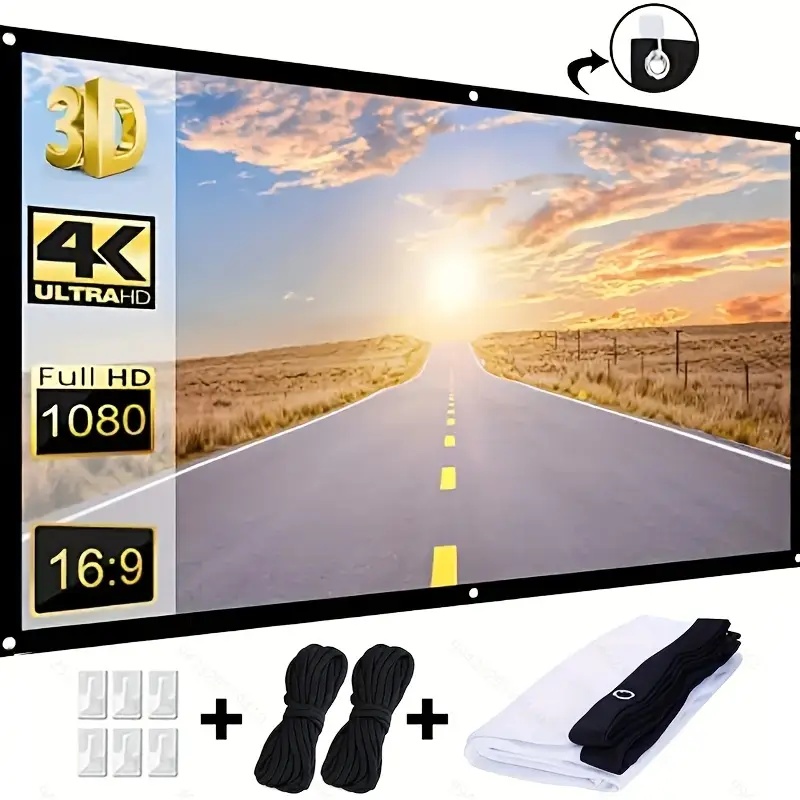 Projector Screen 100 Inch - Projector Screen 16:9 Indoor/Outdoor Used Foldable