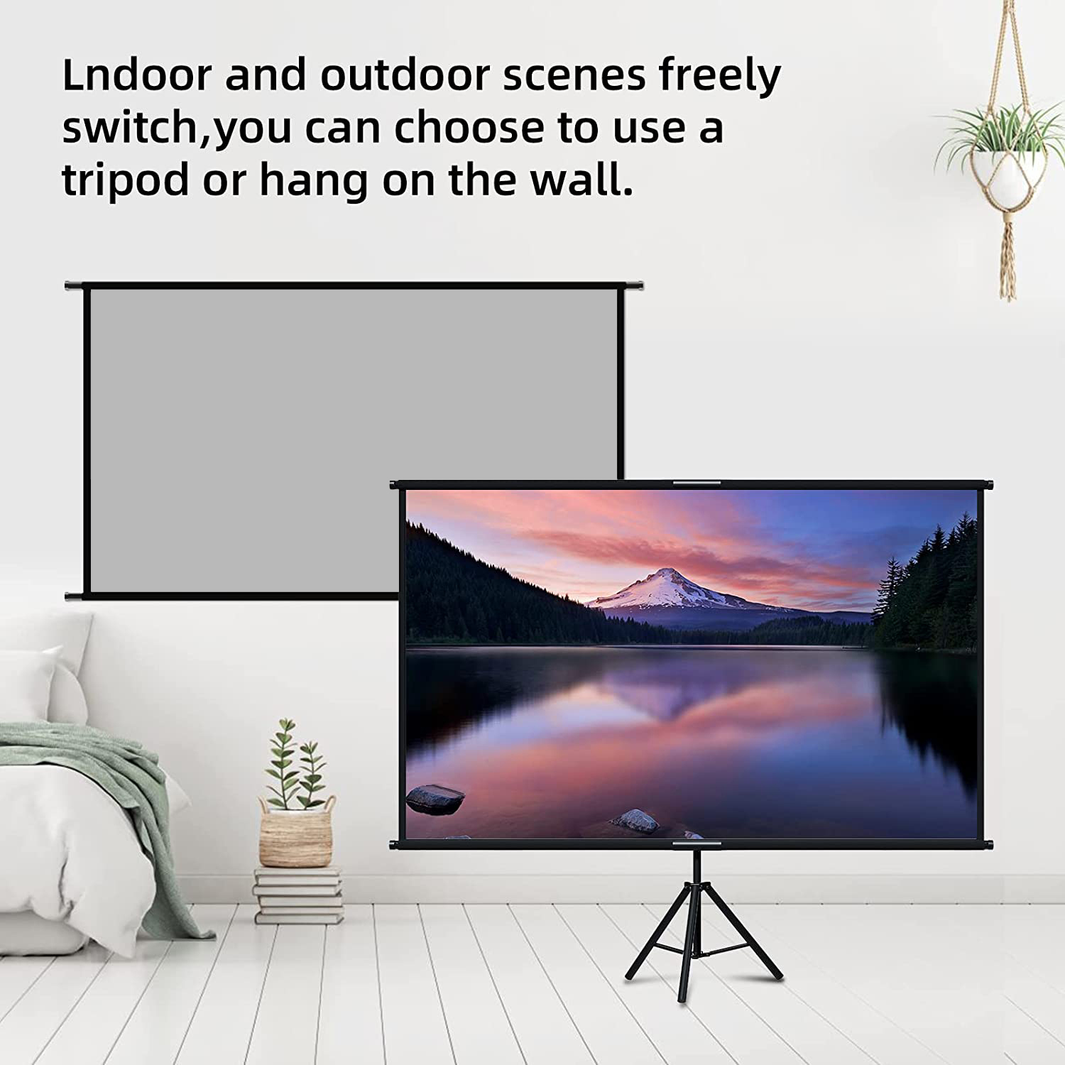 VEIDADZ Projector Screen With  - Projector Screen 100 Inch recension och pris