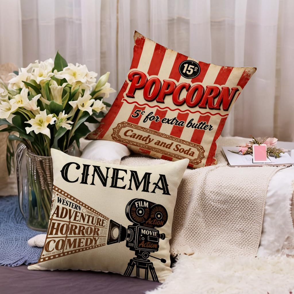 4Pcs Vintage Cinema Throw Pill - Home Cinema Tickets recension och pris