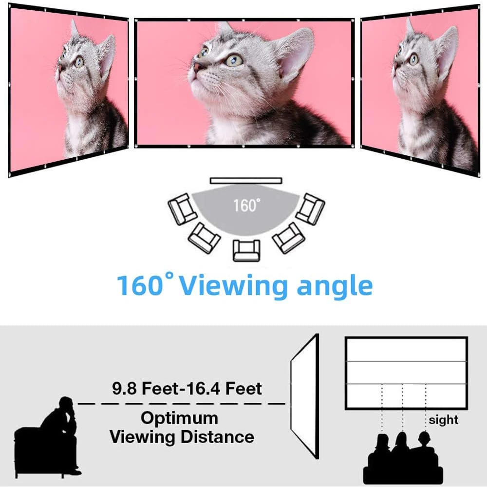 MIXITO High-Density 250 Inch   - Projector Screen 100 Inch recension och pris