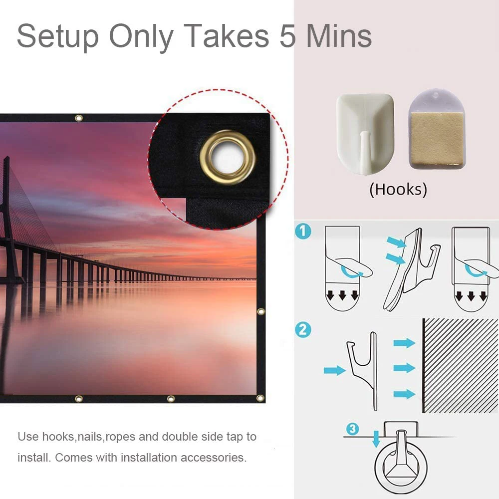 MIXITO High-Density 250 Inch   - Projector Screen 100 Inch recension och pris