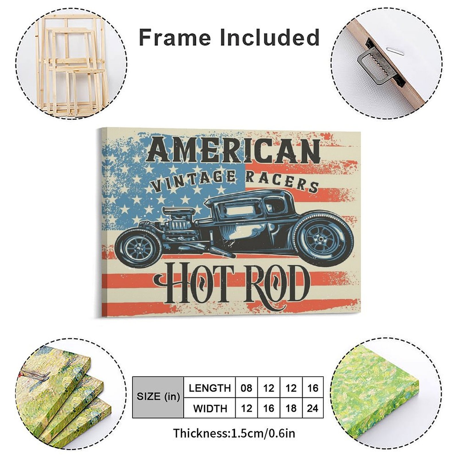 American Hot Rod Canvas Painti - Home Cinema Wall Design recension och pris