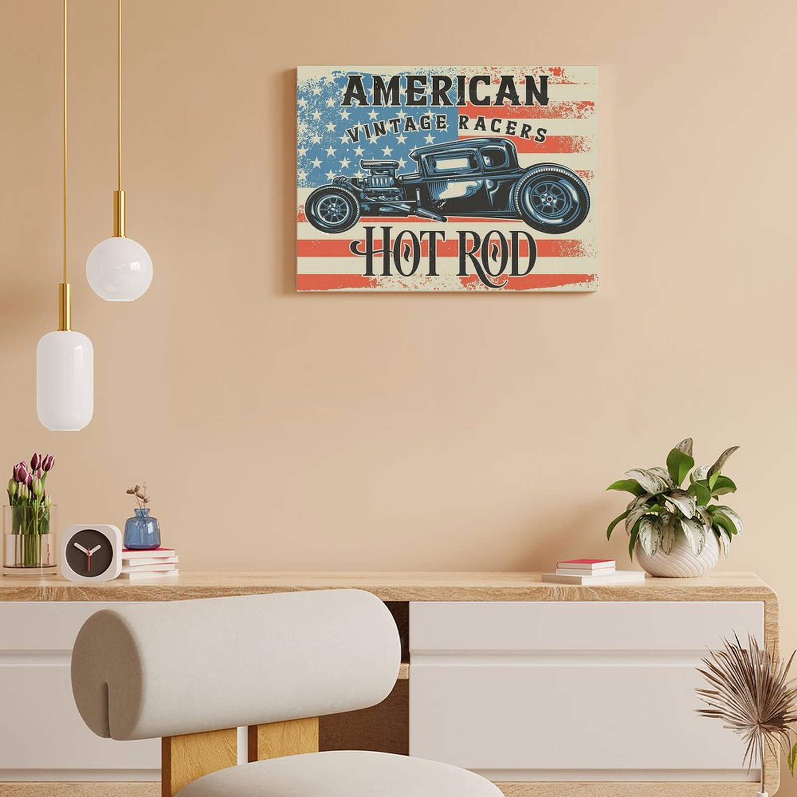American Hot Rod Canvas Painti - Home Cinema Wall Design recension och pris