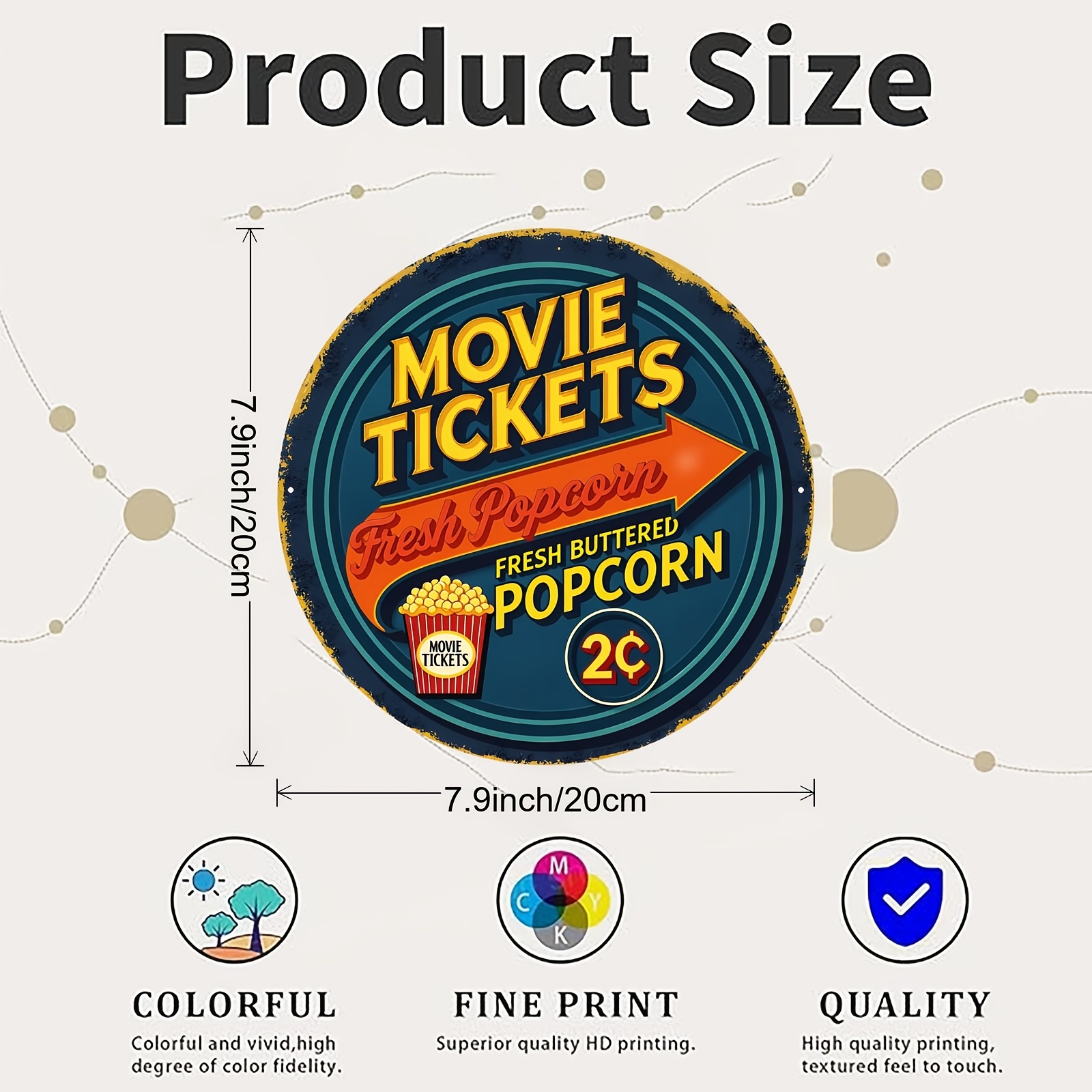 2D Flat 1pc Aluminum Sign, Vin - Home Cinema Tickets recension och pris