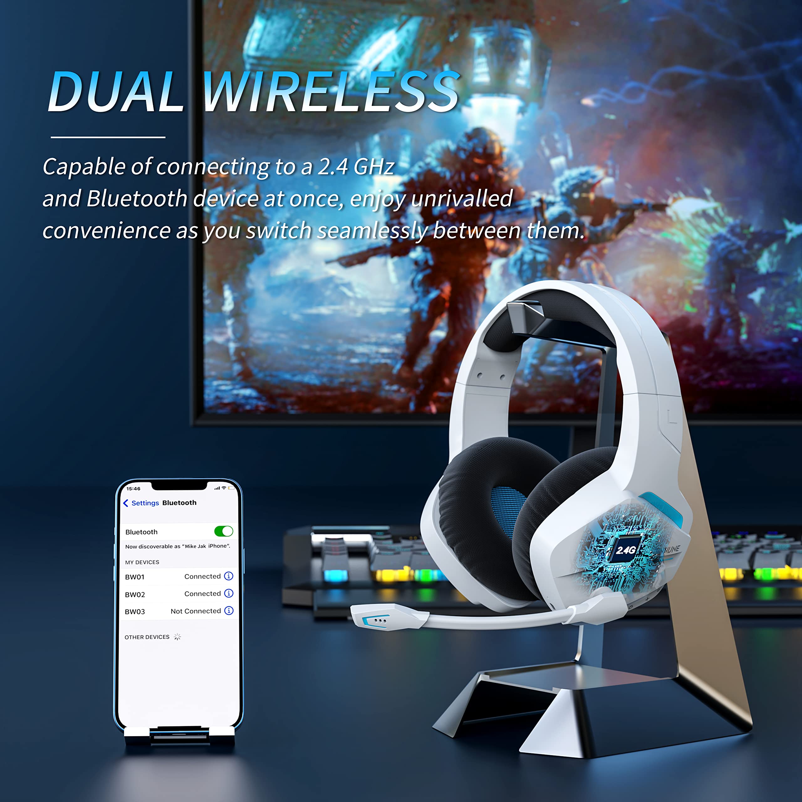 BINNUNE BW01 Gaming Headset wi - Home Cinema Headphones recension och pris