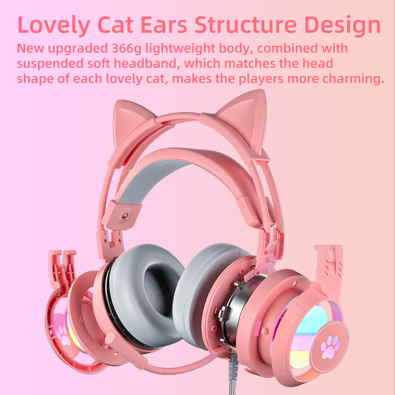 Cat Ear Gaming Headset Pink Cu - Home Cinema Headphones recension och pris