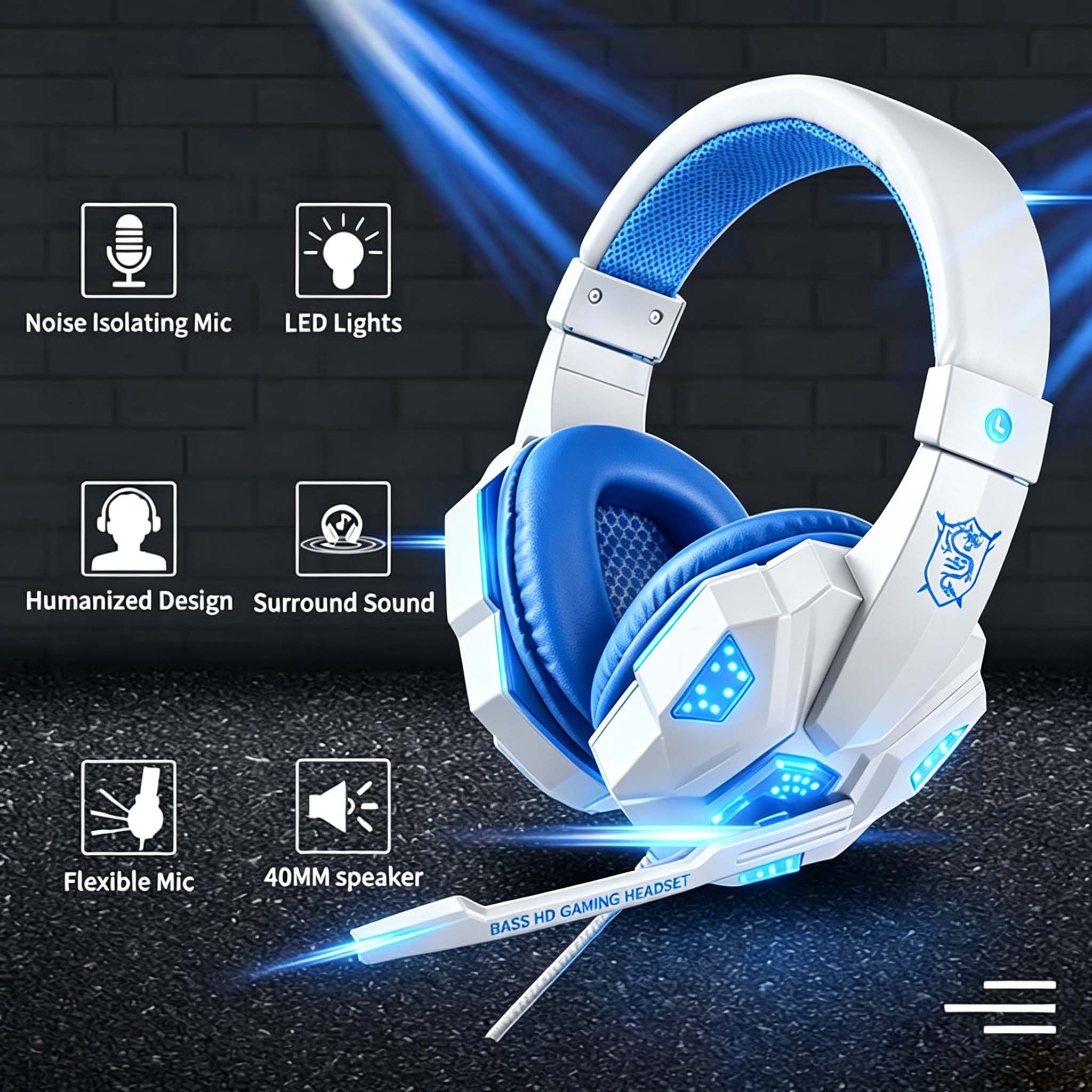 RGB LED Light Gaming Headsets  - Home Cinema Headphones recension och pris