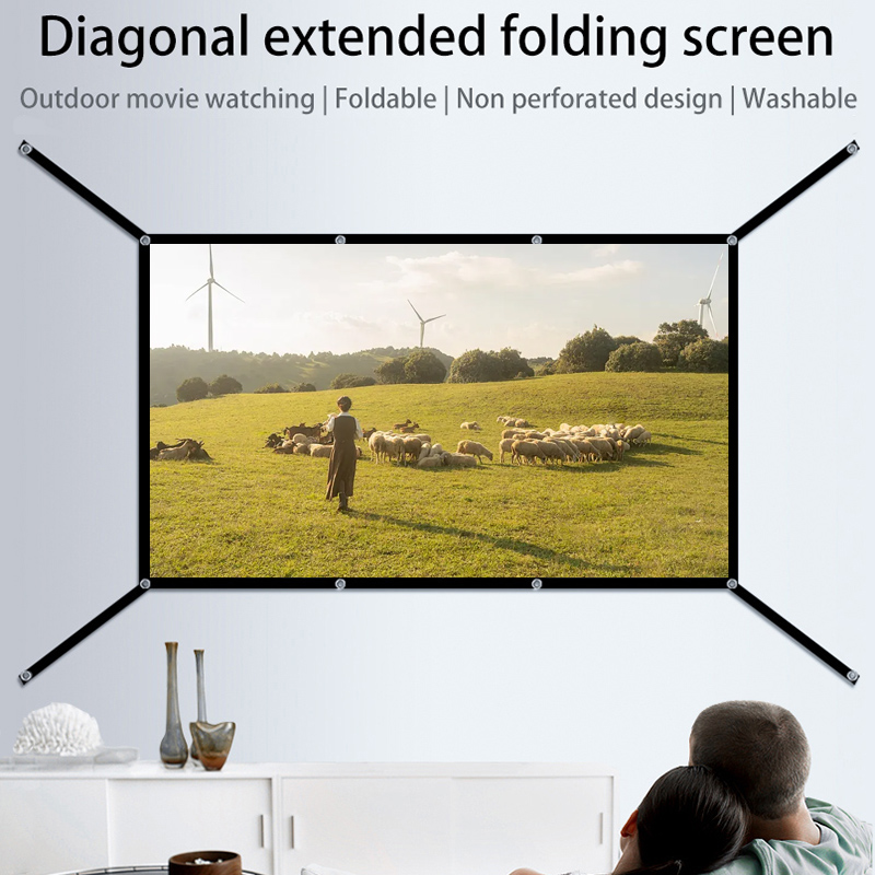 16: 9 Portable Foldable White  - Projector Screen 100 Inch recension och pris