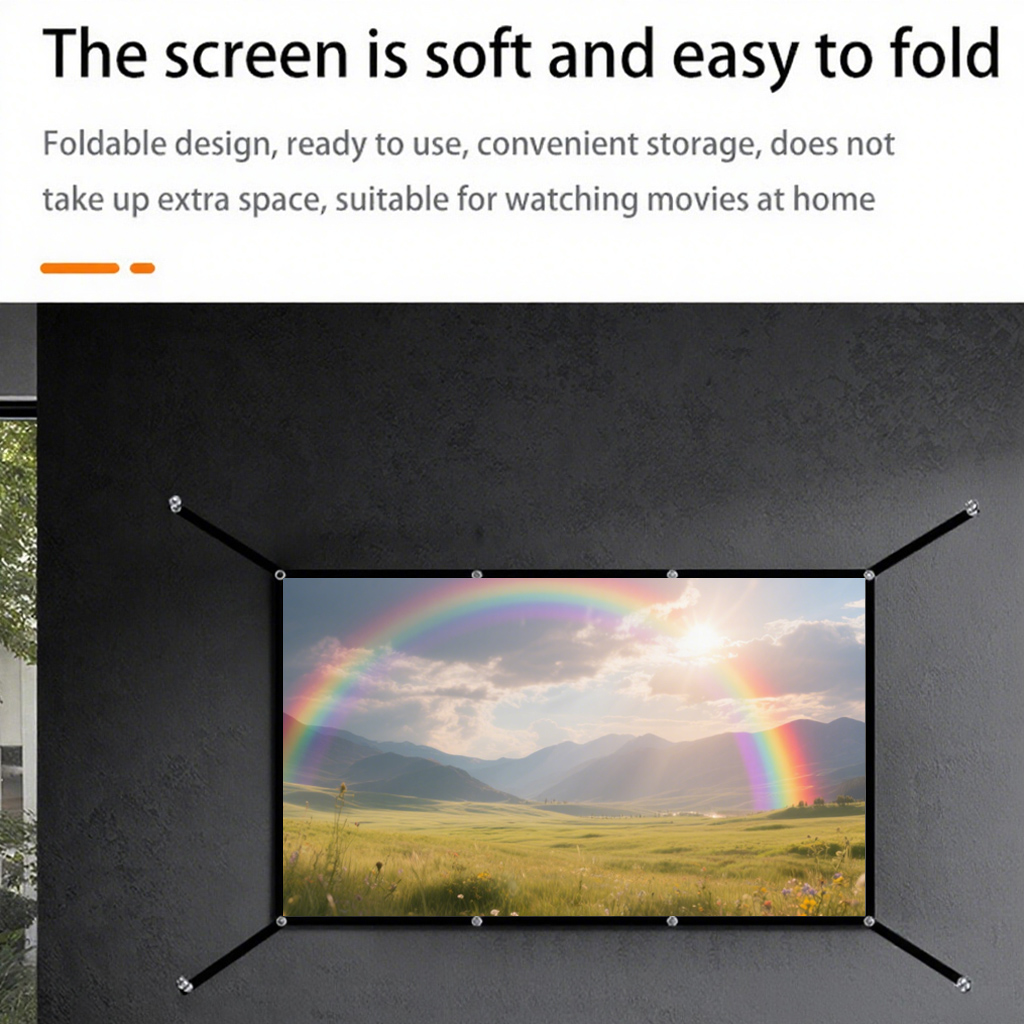 16: 9 Portable Foldable White  - Projector Screen 100 Inch recension och pris