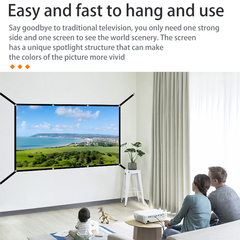 16: 9 Portable Foldable White  - Projector Screen 100 Inch recension och pris