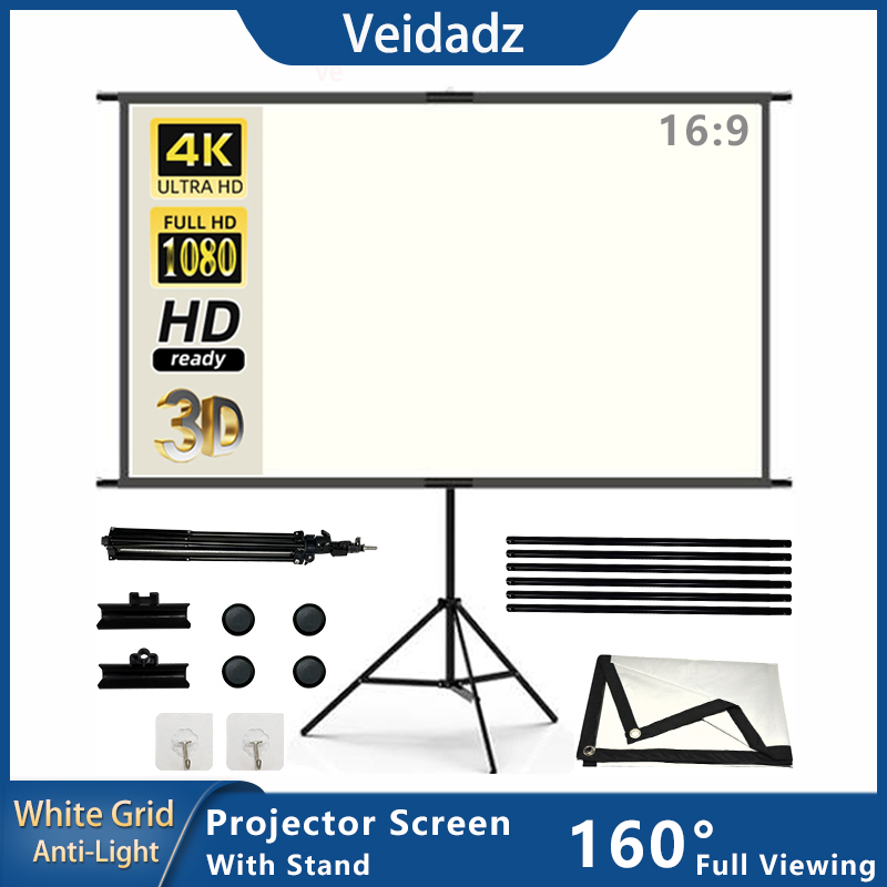 Projector Screen With Stand Wh - Projector Screen 100 Inch recension och pris
