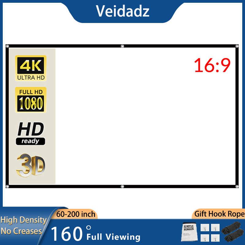 VEIDADZ 60-200 inch Portable F - Projector Screen 100 Inch recension och pris
