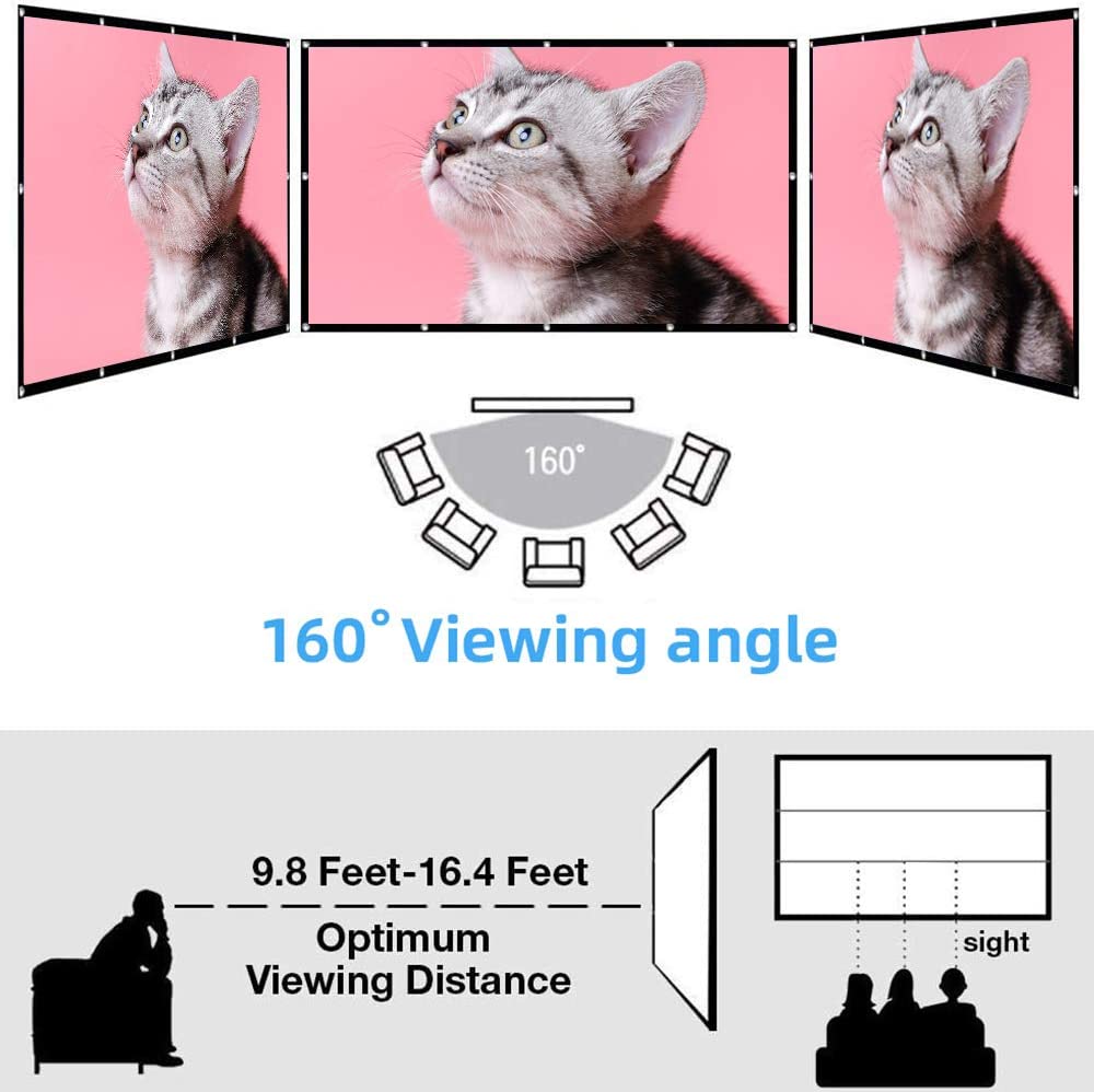 VEIDADZ 60-200 inch Portable F - Projector Screen 100 Inch recension och pris