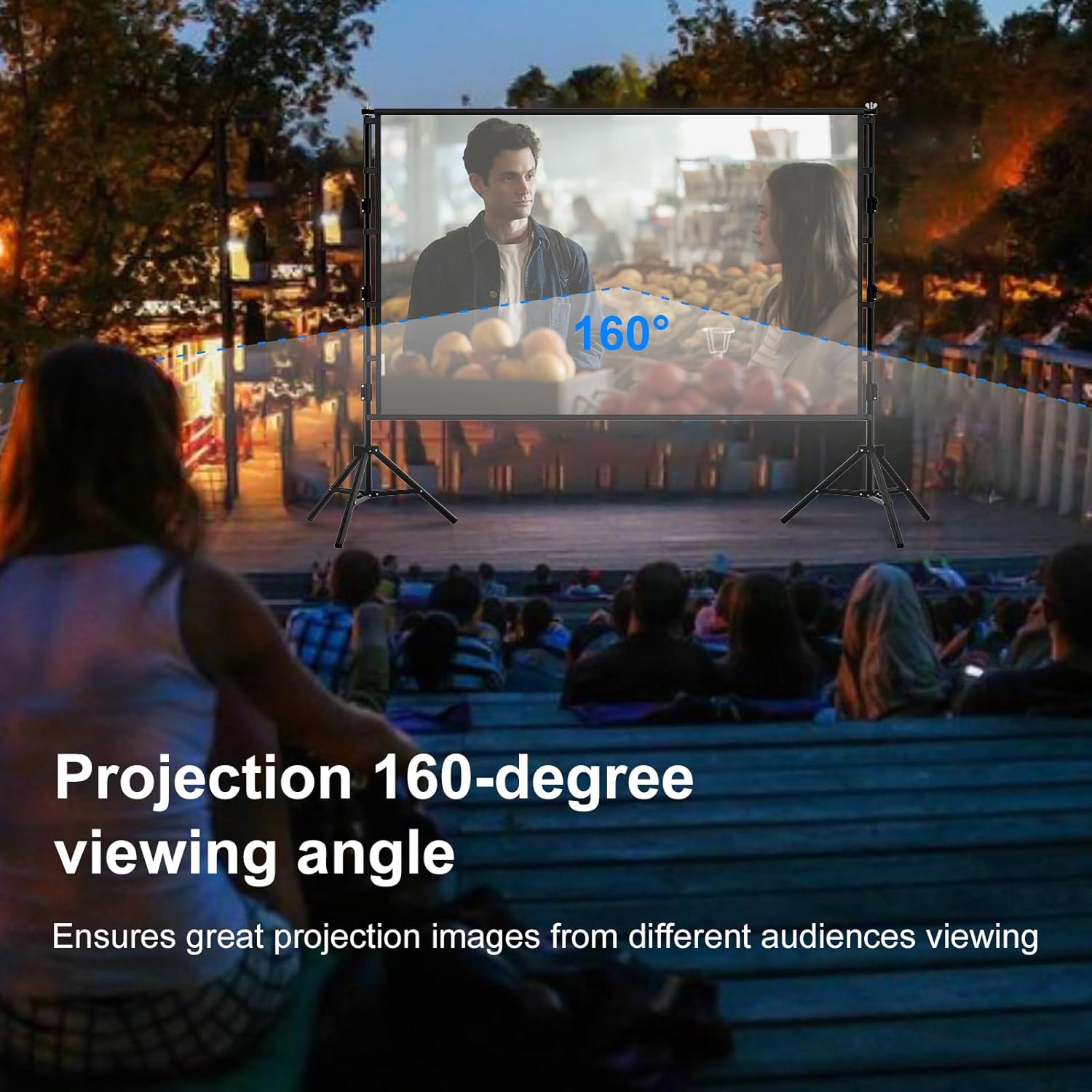 VEIDADZ Projection Screen With - Projector Screen 100 Inch recension och pris