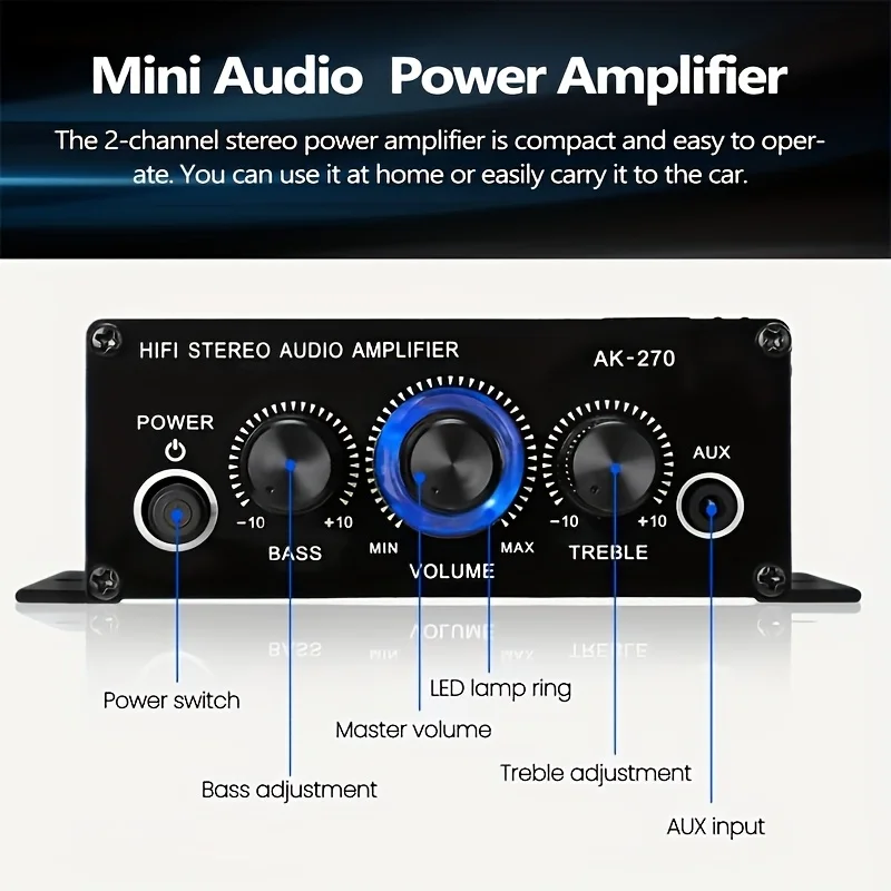 AK-270 400W Mini Power Amplifi - Home Cinema Solution recension och pris