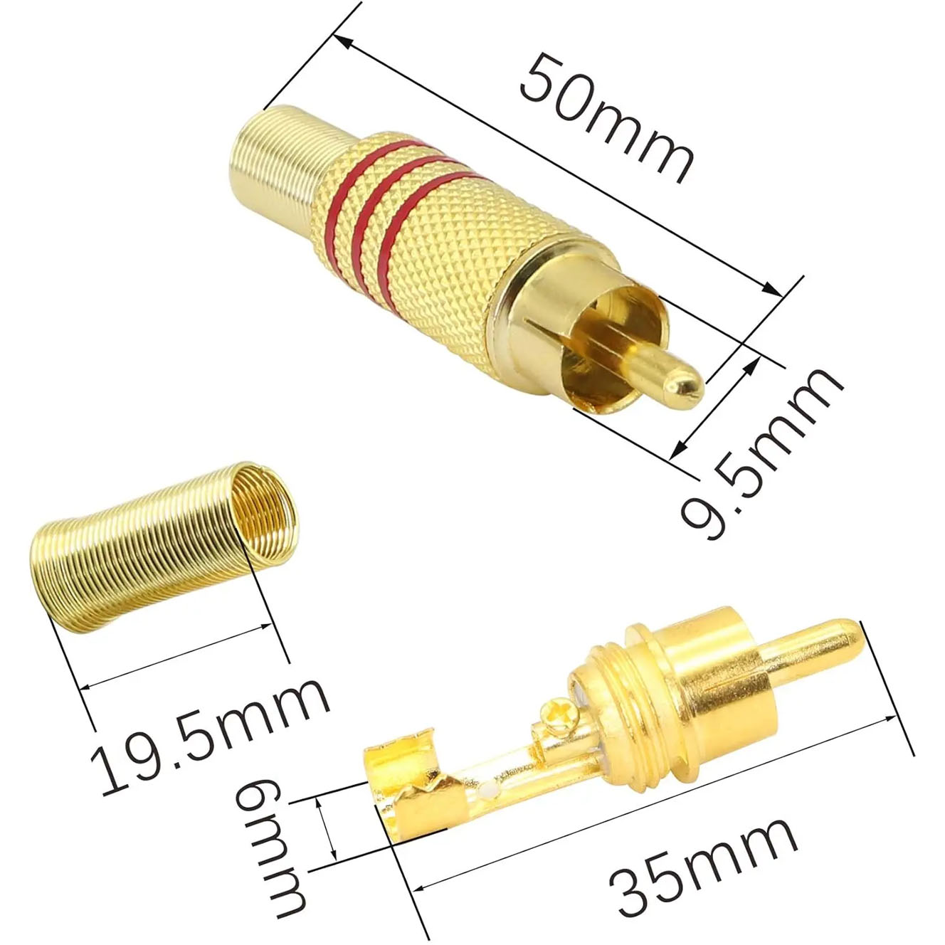 4PCS RCA Plug Gold Plated Sold - Home Cinema Marantz recension och pris